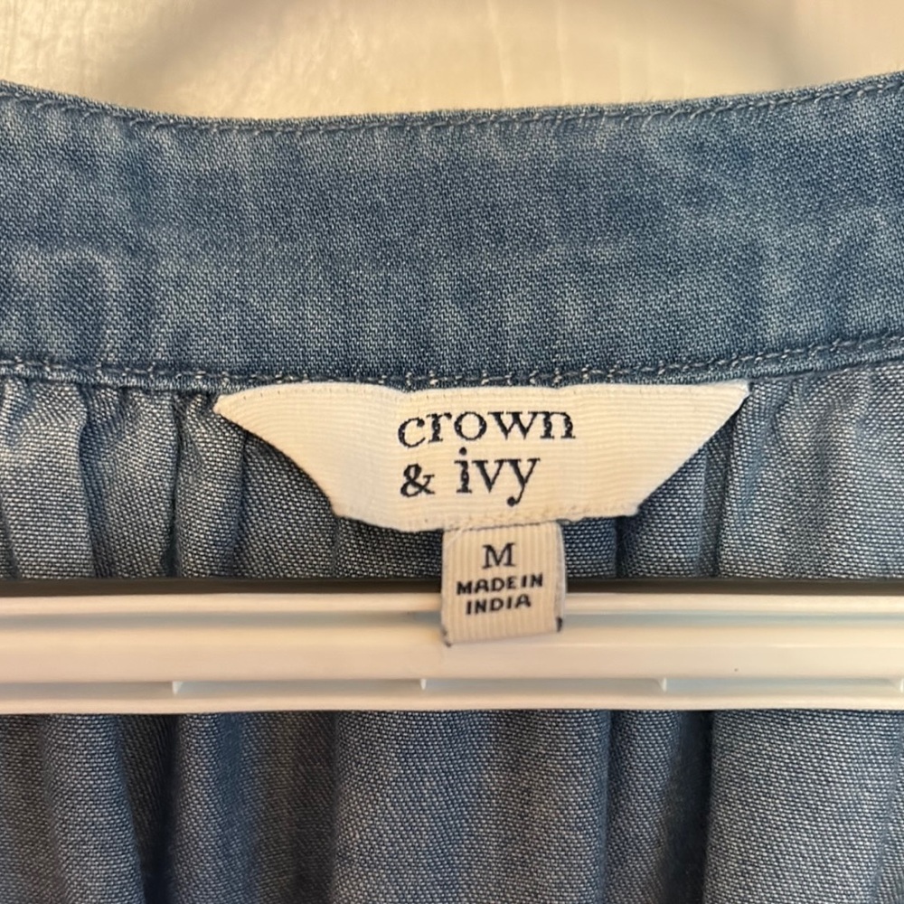 EUC Crown & Ivy Blue Long Sleeve Dress - Picture 4 of 6